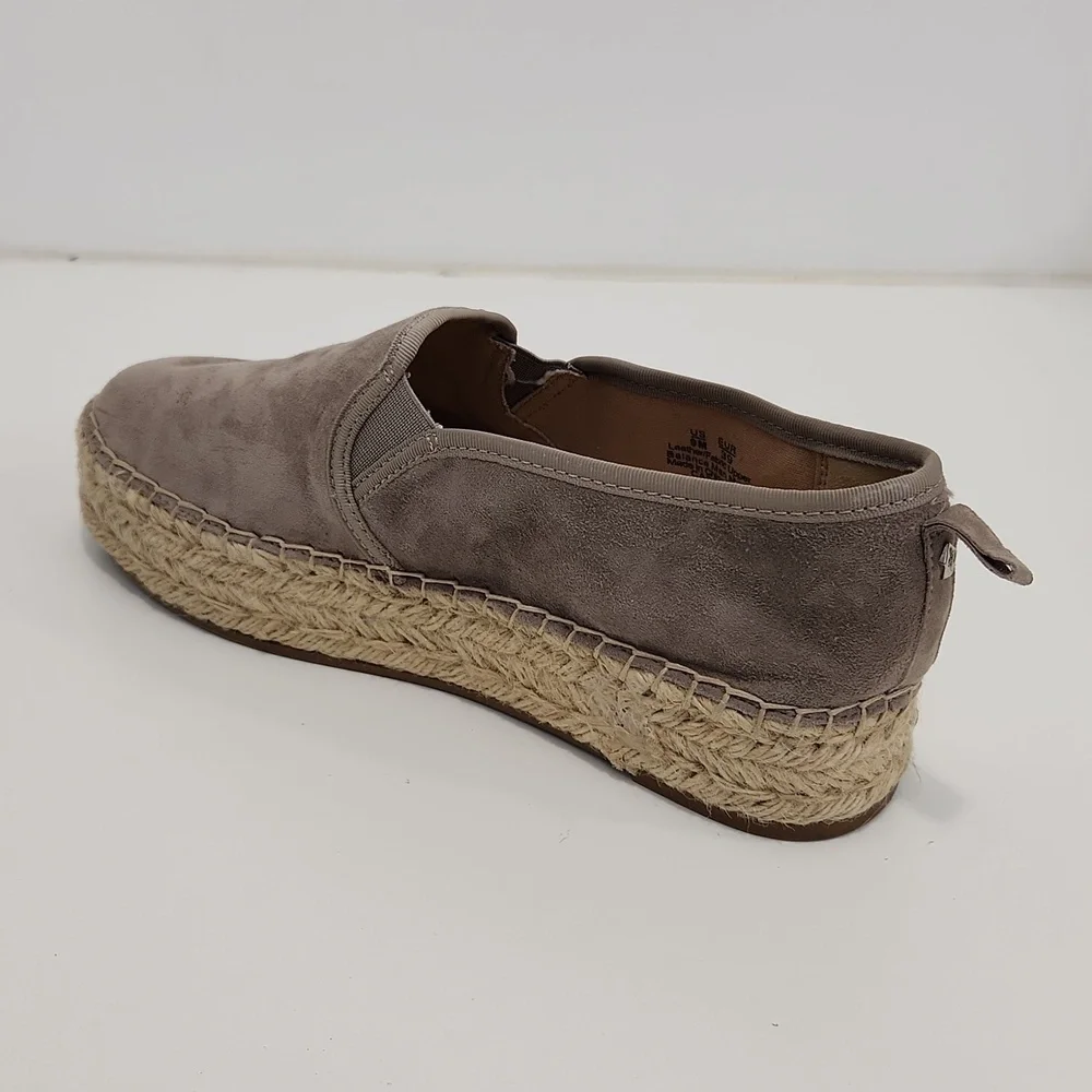 Sam Edelman Carrin Women's 9M Gray Suede Espadrille Platform Slip On Shoes EUC